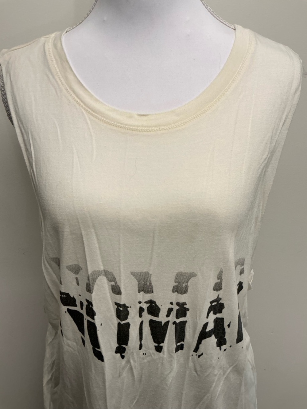 Haute Hippie Cream Sleeveless Graphic Tank. - Picture 4 of 9
